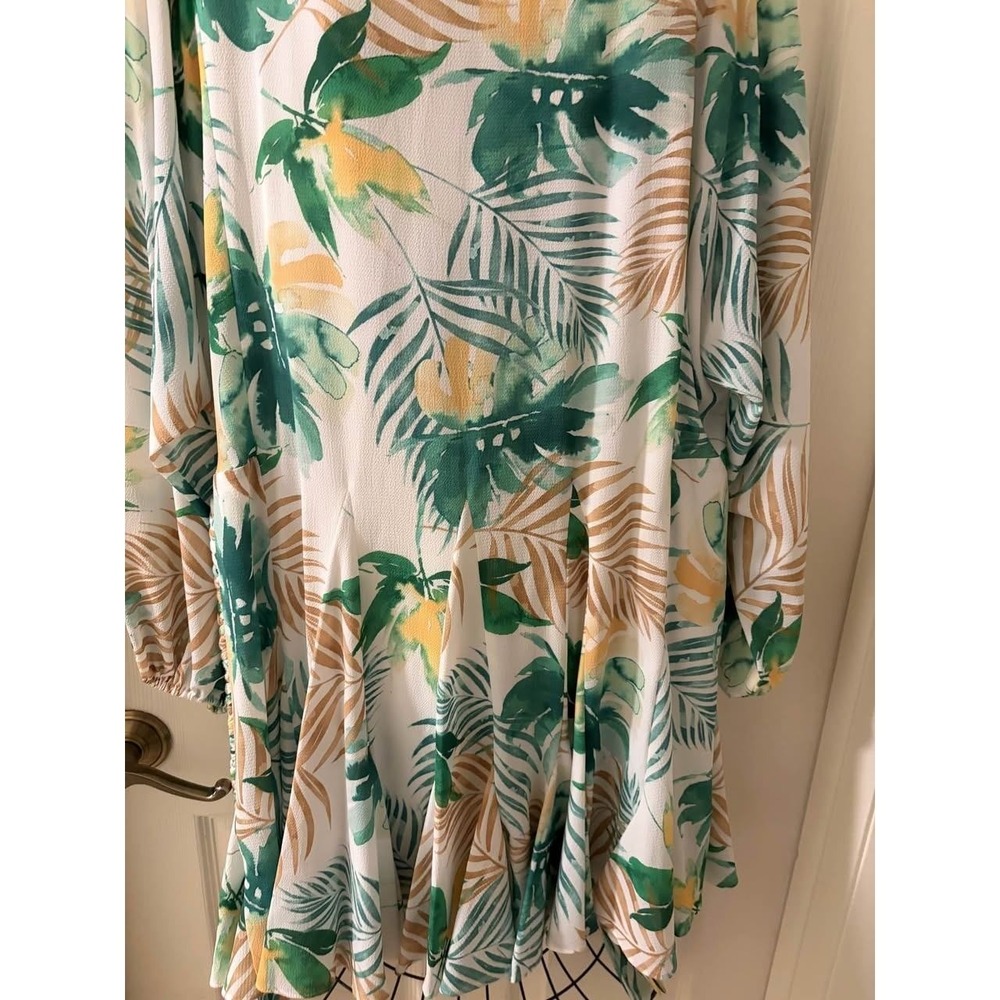 NWT Gianni Bini Small Tropical Print Belted Mini Dress Long Sleeve Women's - Picture 6 of 11